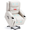 Homrest Power Lift Assist Chair Recliner for Elderly with Heat & Massage, Cup Holders & Pockets, Beige