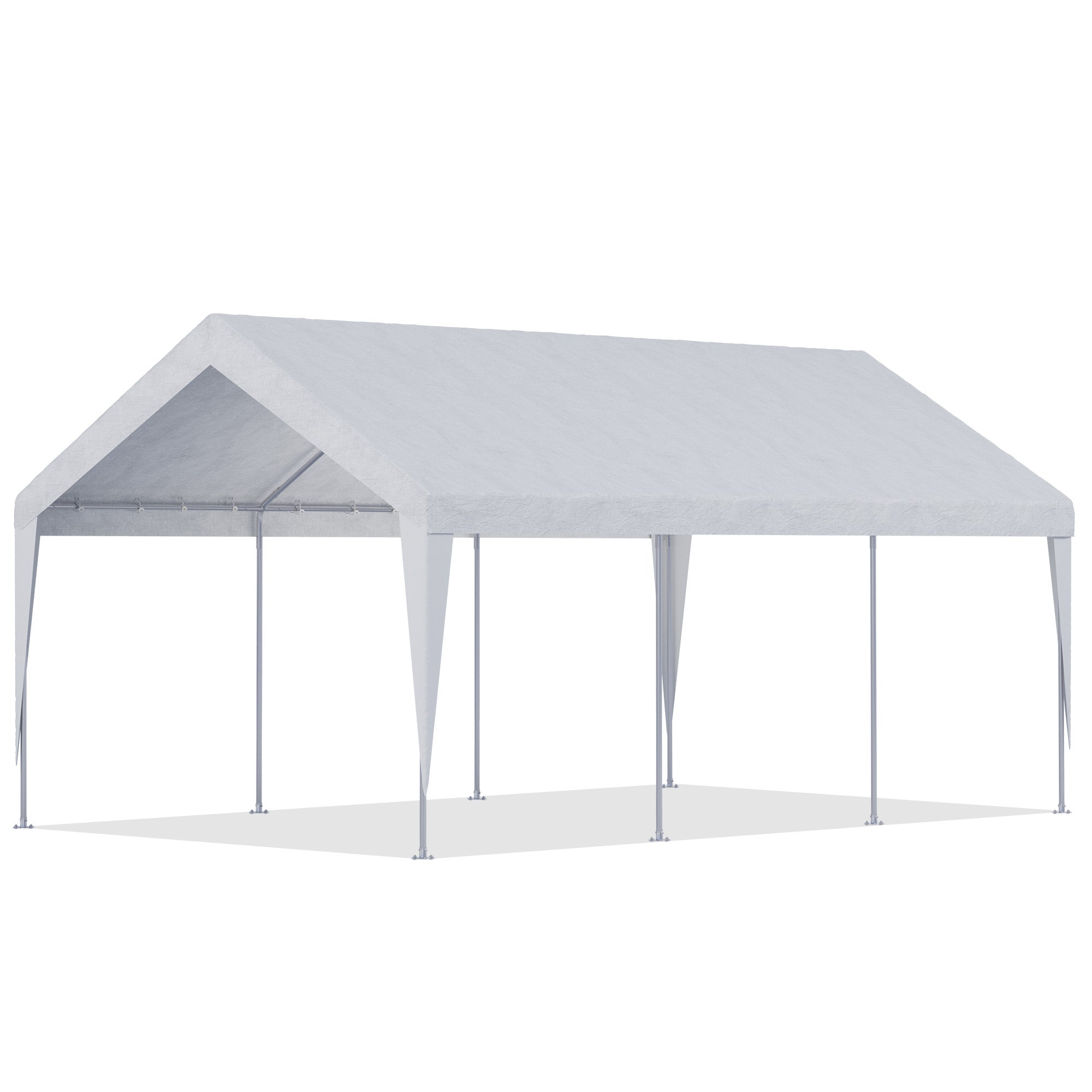 HOMREST Carports 12x20 heavy duty, Rainproof & UV Protected Garage Top Tarp Shelter Cover, Outdoor Portable Garage for Car, Boat Tent, White