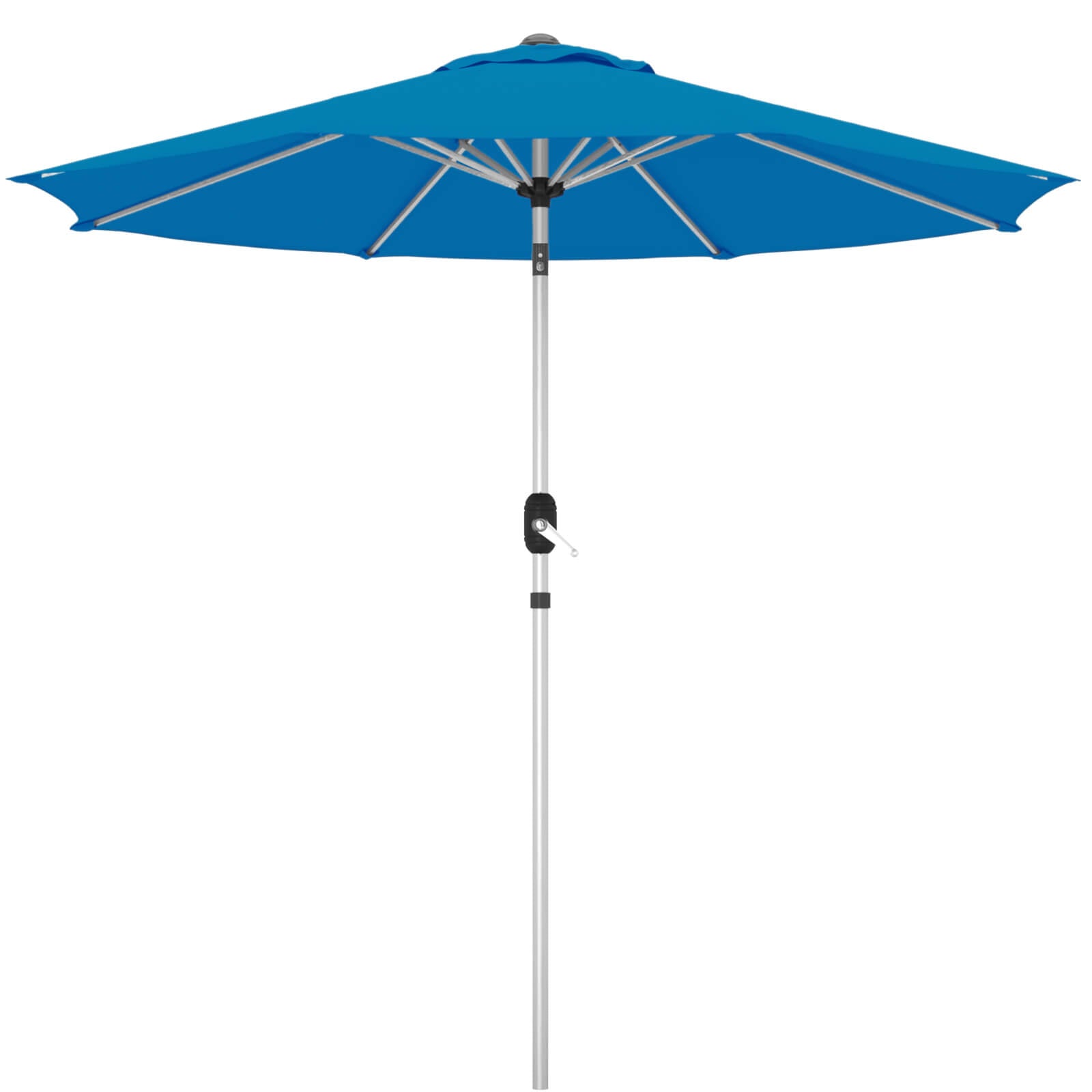 Homrest 9FT Aluminum Patio Umbrella, Fade-Resistant with Push Tilt, 8 Sturdy Aluminum Ribs Royal Blue