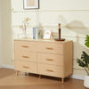 HOMREST 6 Drawer Dresser Modern Dresser Chest of Drawers with Fluted Panel for Bedroom,Living Room and Hallway