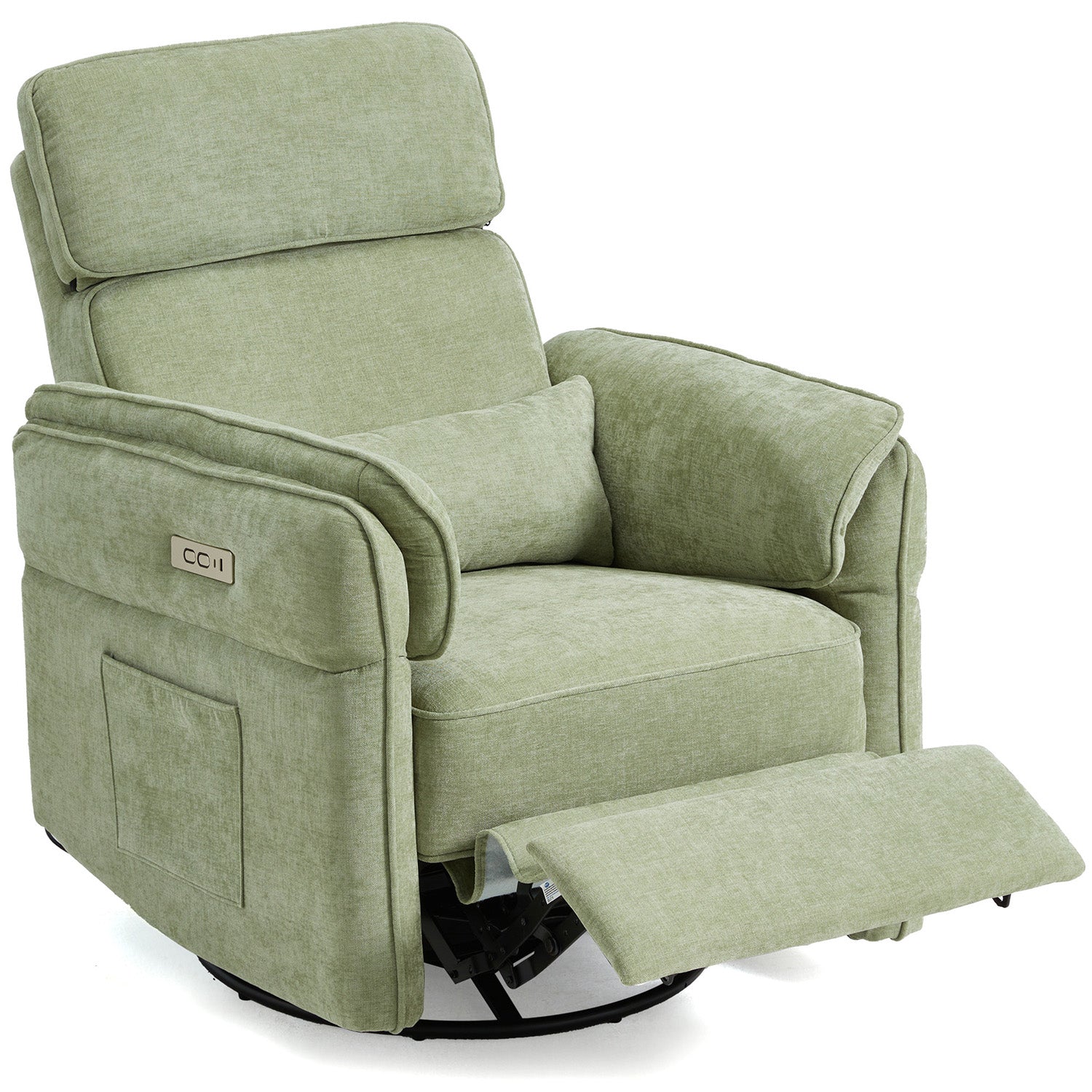 HOMREST Power Swivel Rocking Recliner Chair with Adjustable Headrest and Armrests, Green