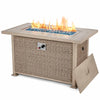 44 In Propane Fire Pit Table, Aluminum Hand-Painted Table Top, 50,000 BTU, Gray