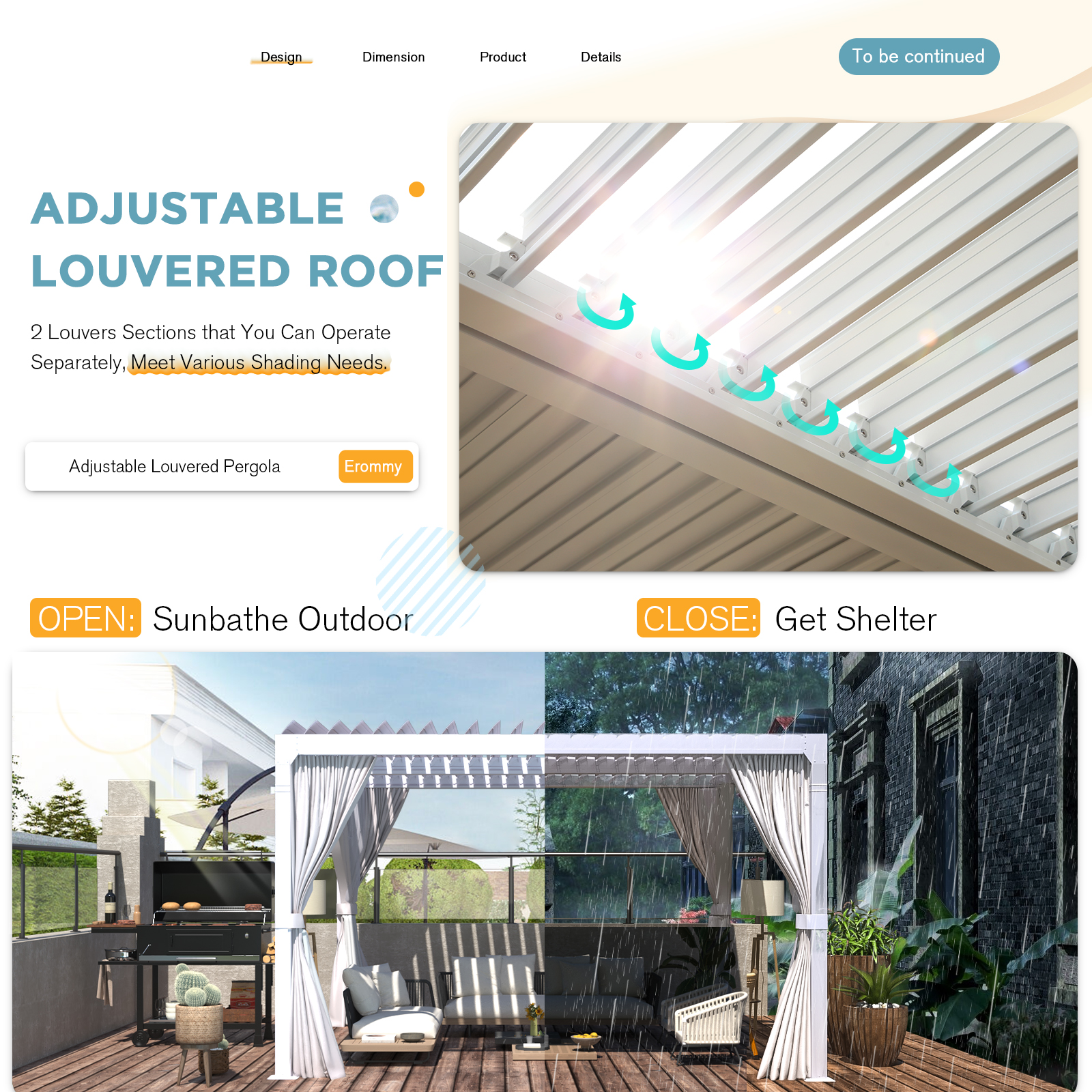 HOMREST Louvered Pergola 12x12 Outdoor Hard Top Pergola with Aluminum Frame and Adjustable Metal Rainproof Roof for Garden & Patio, Curtains and Netting Included, White