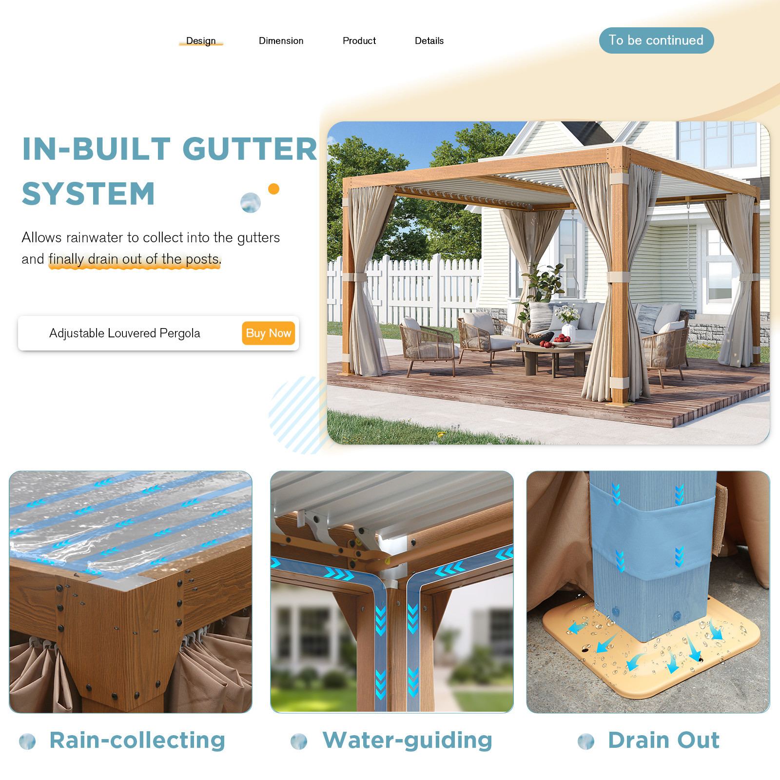 HOMREST Louvered Pergola 12x12 Outdoor Hard Top Pergola with Aluminum Frame and Adjustable Metal Rainproof Roof for Garden & Patio, Curtains and Netting Included, Wood Grain