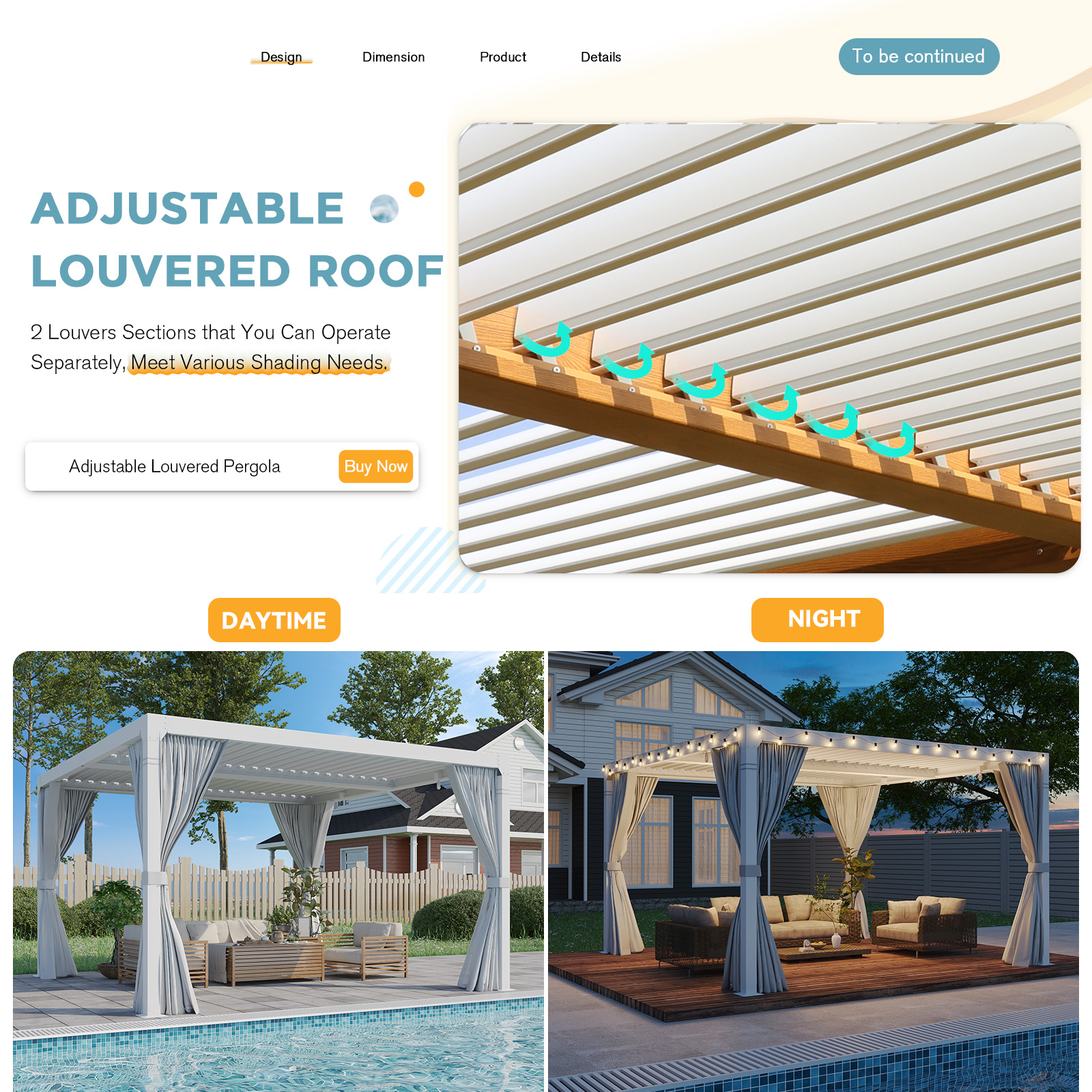 HOMREST Louvered Pergola 12x12 Outdoor Hard Top Pergola with Aluminum Frame and Adjustable Metal Rainproof Roof for Garden & Patio, Curtains and Netting Included, Wood Grain