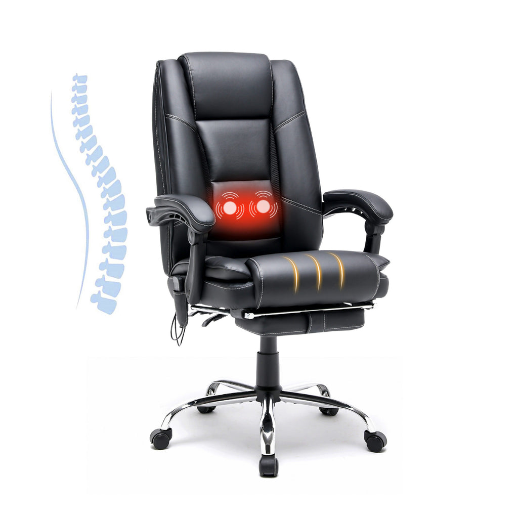 Ergonomic Adjustable Height Massage and Heated Executive Office Chair Black | Homrest Furniture
