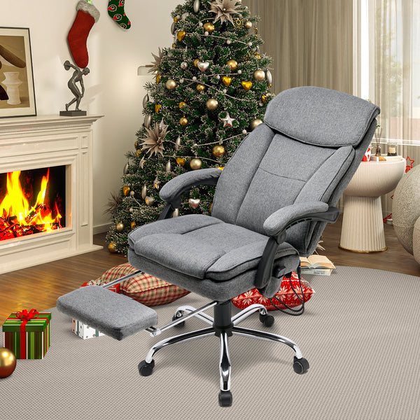 Ergonomic Reclining  Massage Office Chair Gifts For College with Breathable Fabric Dark Gray