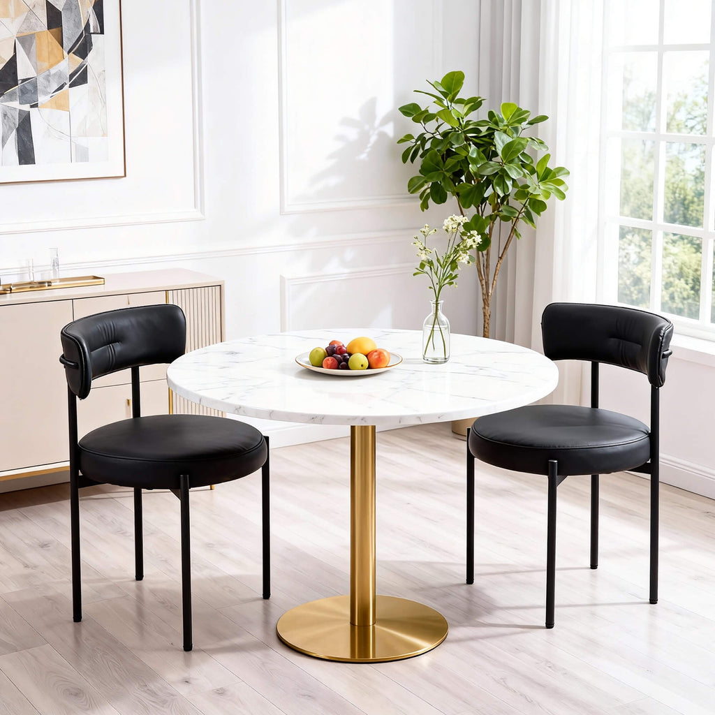 Homrest Faux Leather Dining Chairs (Set of 2) – Black