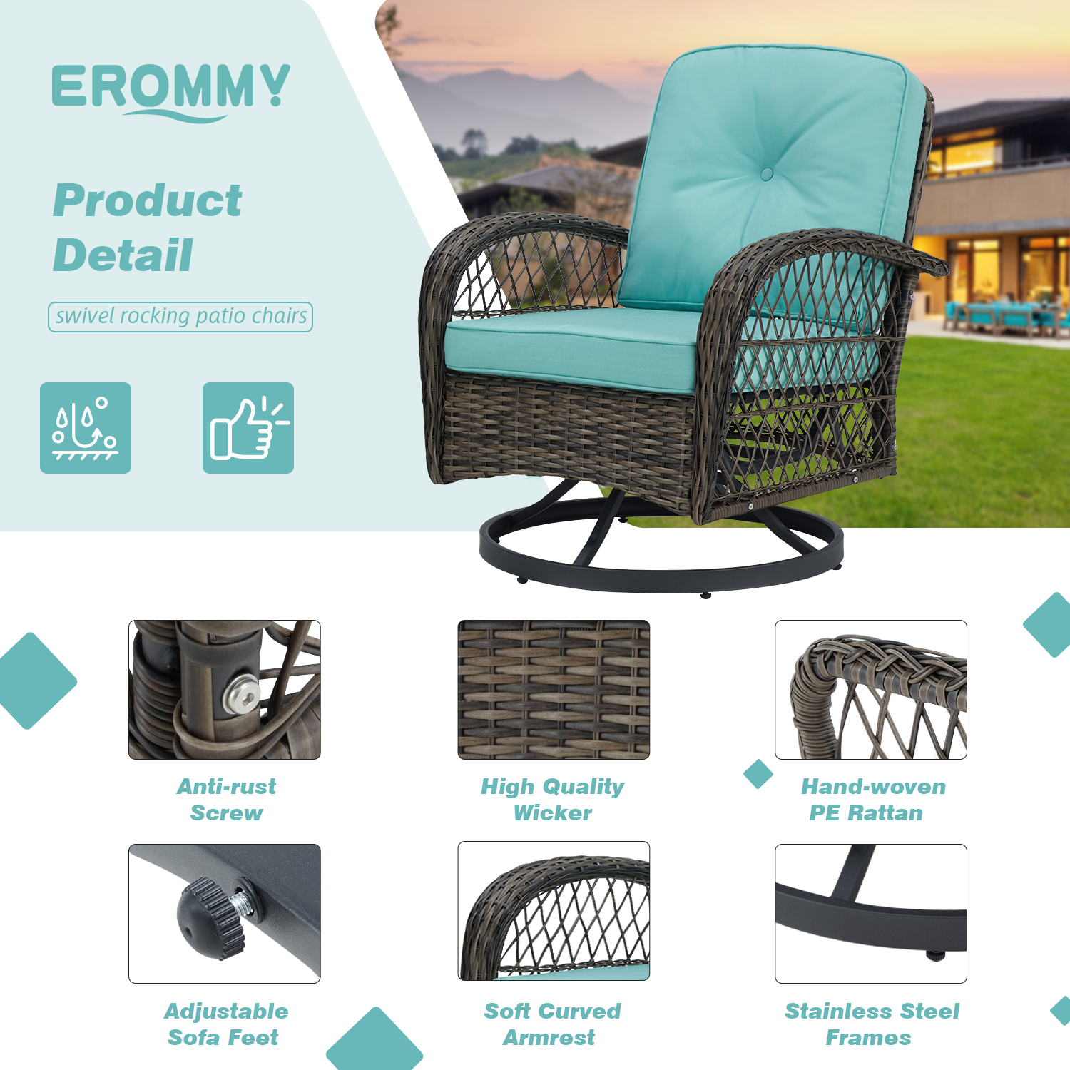 swivel and rocker patio chairs