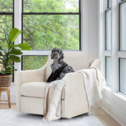 Swivel Accent Chair,Linen Fabric Armchair w/Removable Cover for Living Room, Beige