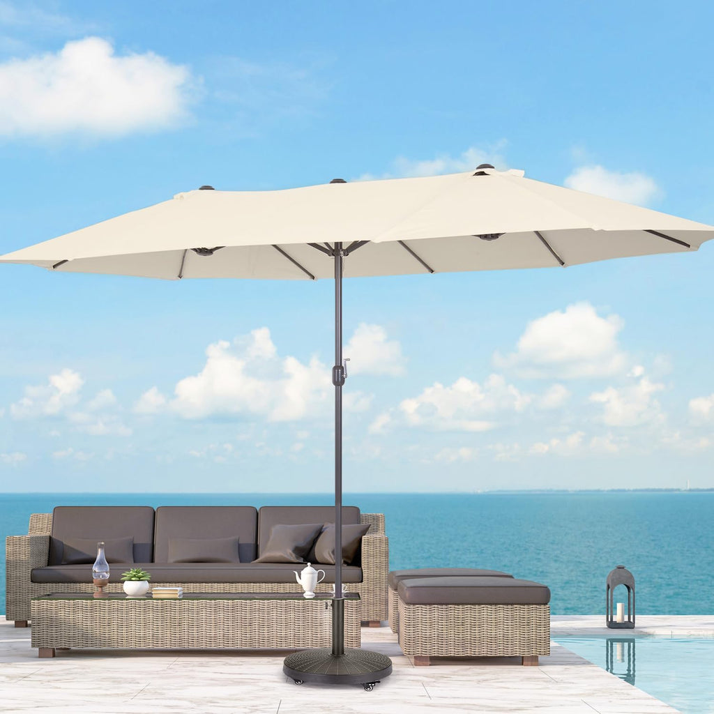 HOMREST 52LBS Umbrella Base, Resin Umbrella Holder for Patio Deck Porch Poolside (Bronze)