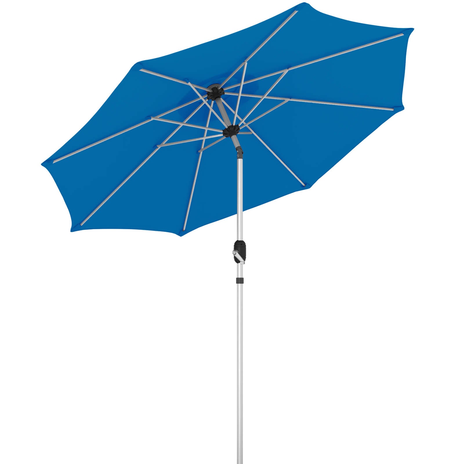 Homrest 9FT Aluminum Patio Umbrella, Fade-Resistant with Push Tilt, 8 Sturdy Aluminum Ribs Royal Blue