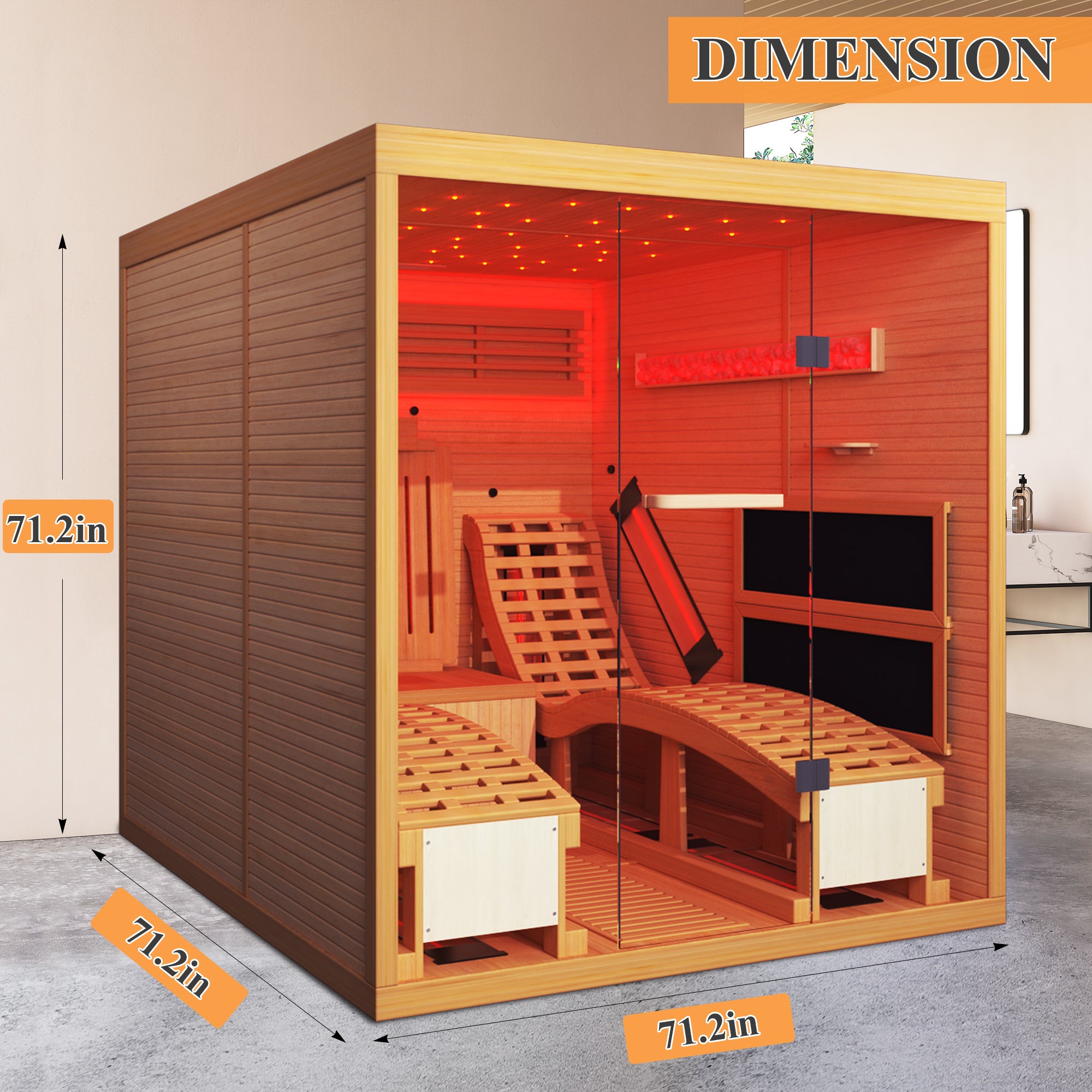 HOMREST Luxurious 2 Person Infrared Yoga Sauna with Comfortable Sauna Chair