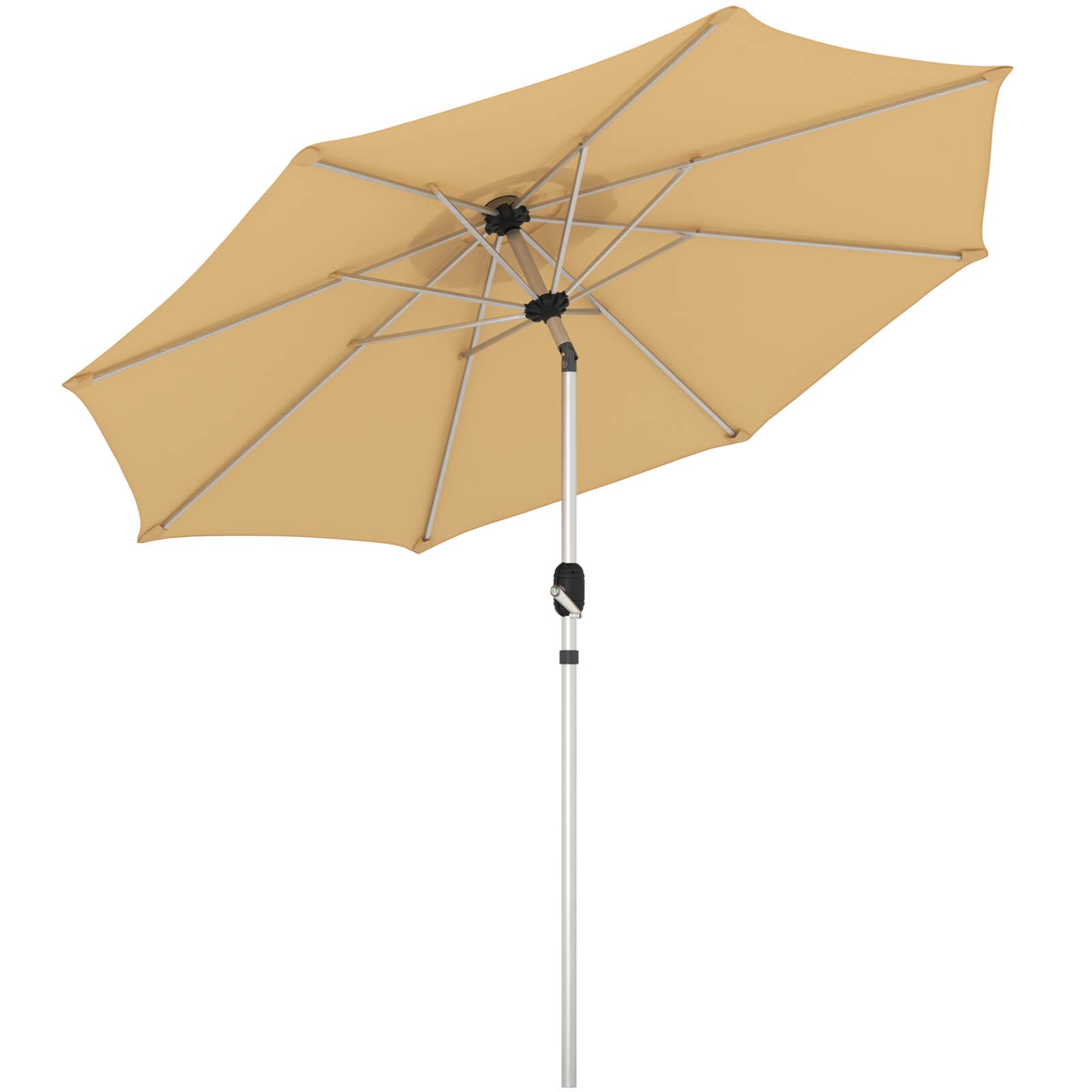 HOMREST 10FT Aluminum Outdoor Patio Umbrella with Push Button Tilt Function, Beige
