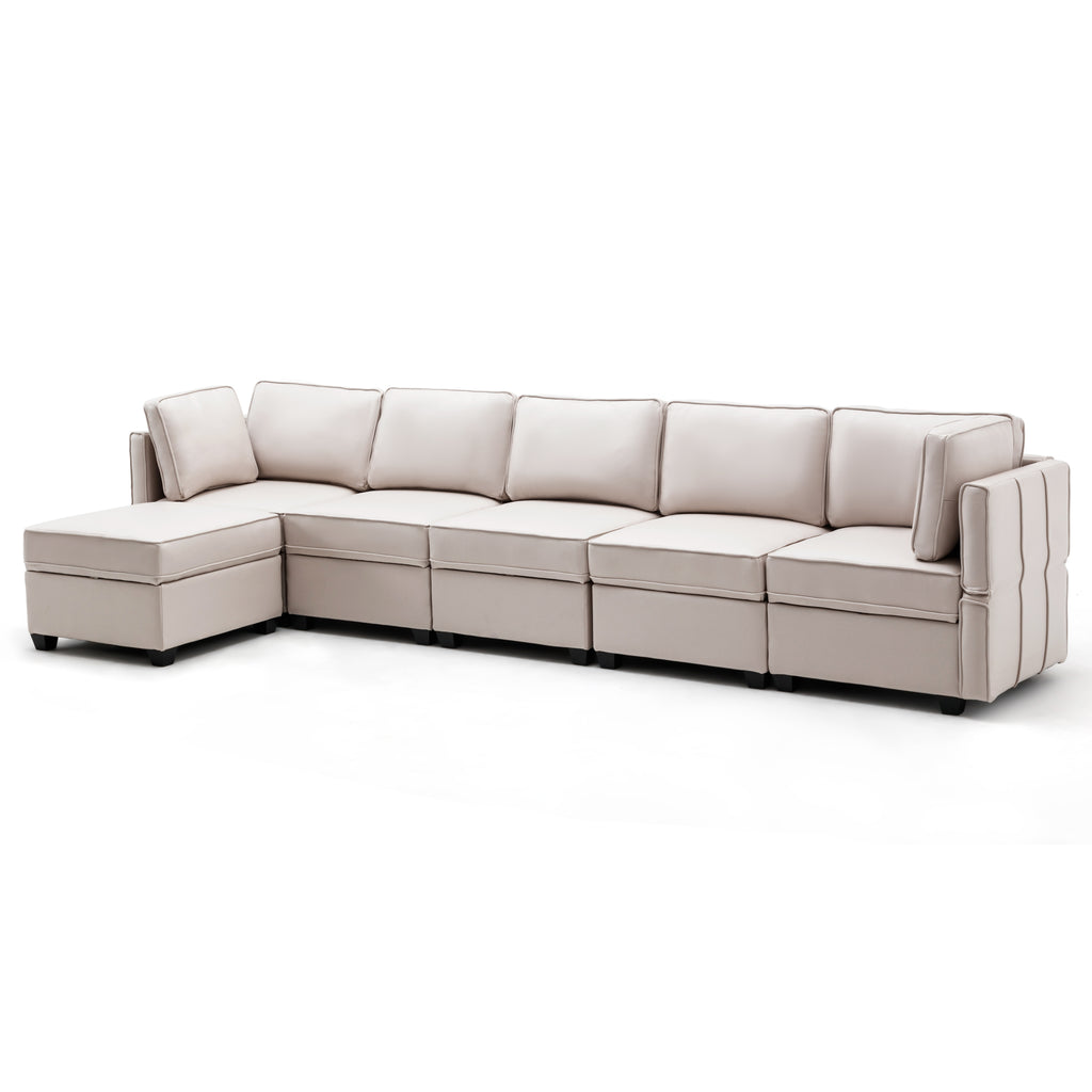Modular sectional sofa set, beige | Homrest furniture