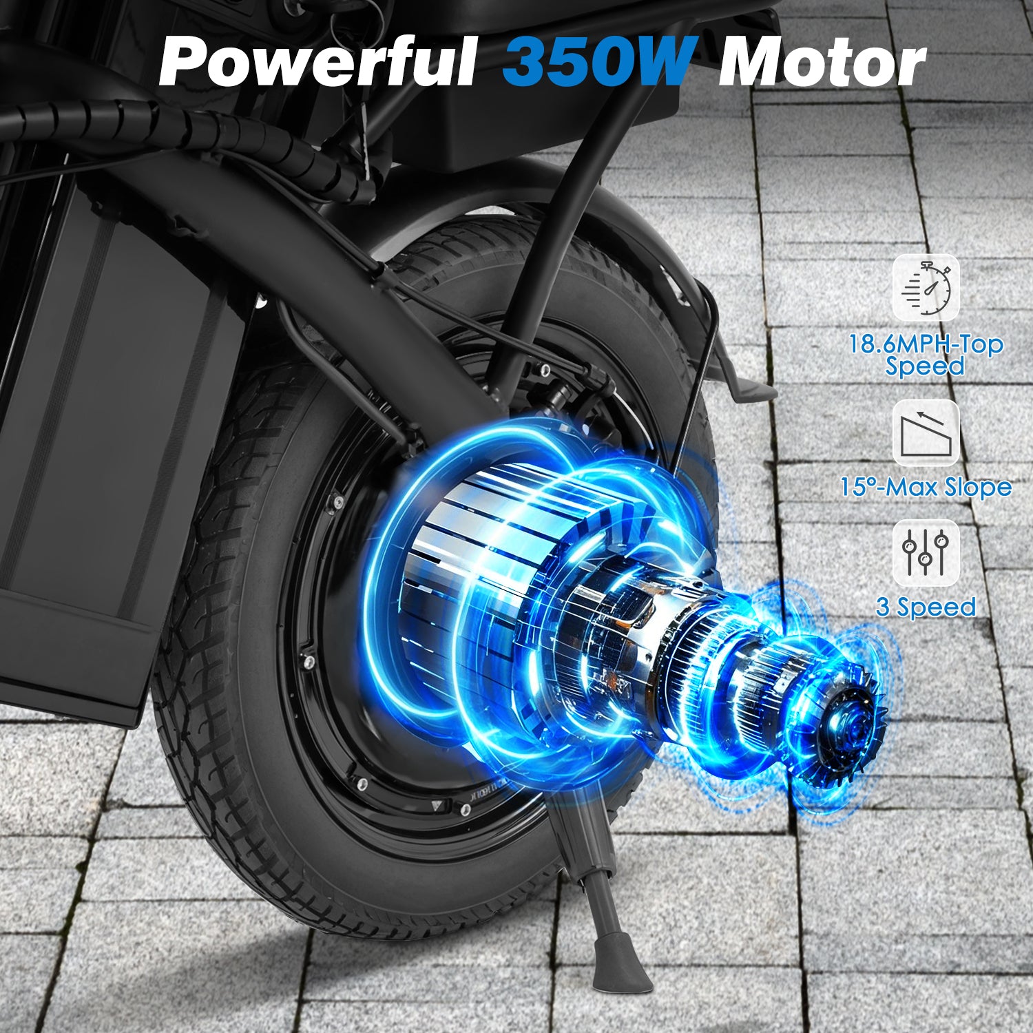 HOMREST Foldable Electric Bike, 2 Seat 14" Adults Ebike|500W |20MPH |30+Miles | Removable 48V 7.8Ah Battery,3 Riding Modes,Dual Disc Brakes, Black