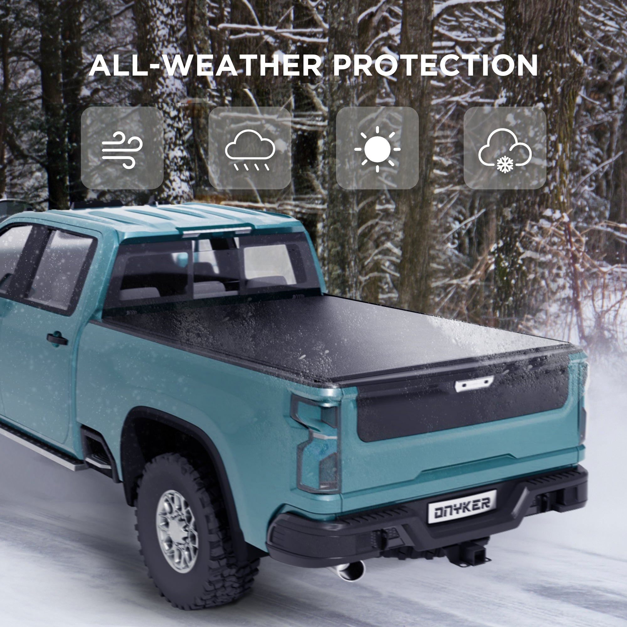 HOMREST Soft Roll Up Truck Bed Tonneau Cover Compatible with Chevy Silverado GMC Sierra 1500 New Body Style 2019-2026,Fits 5.8 ft Bed