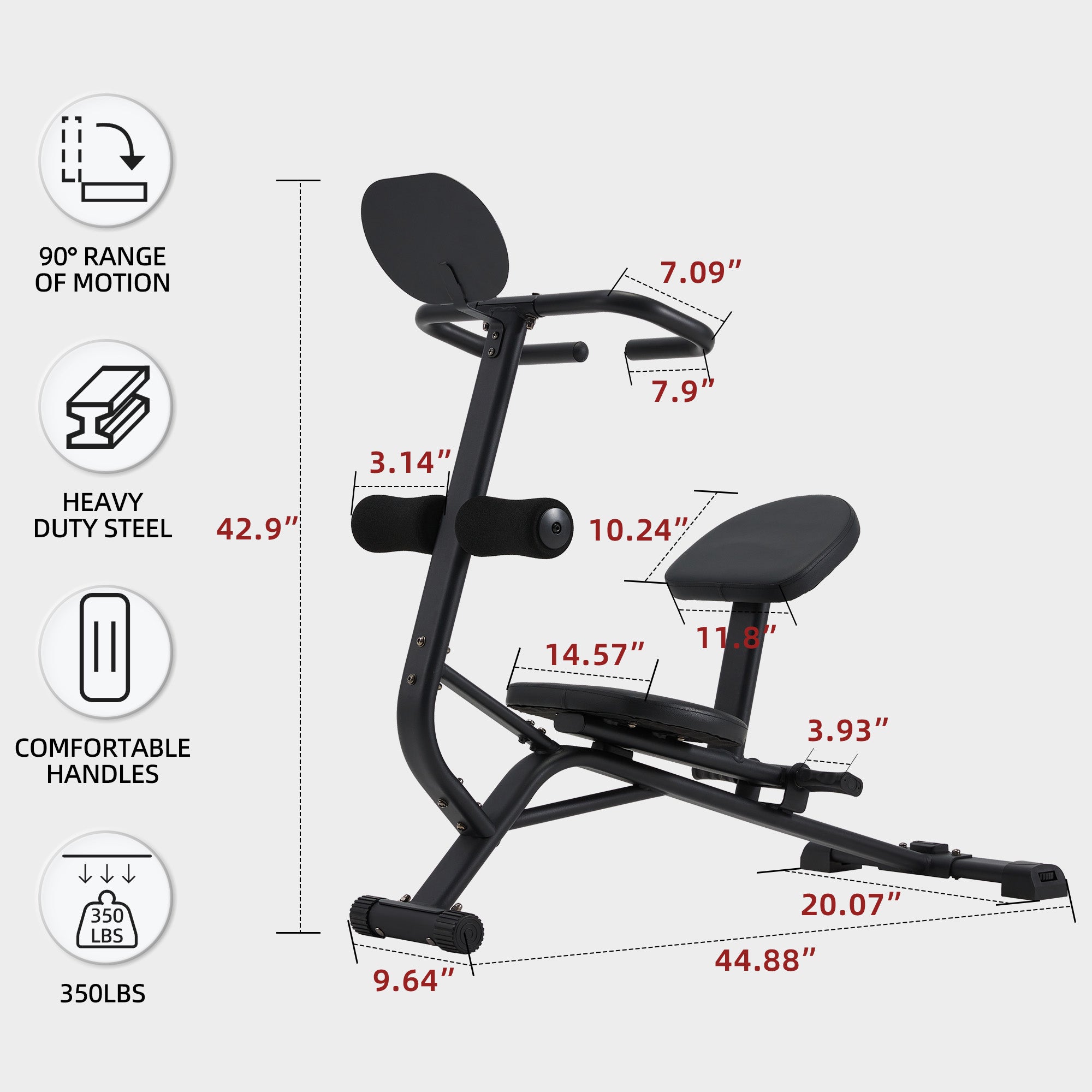 HOMREST Total Body Stretching Machine for Flexibility - Heavy Duty Steel Back and Hamstring Stretcher Safety Straps, and Adjustable Pedals - 350 Capacity