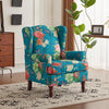 HOMREST Fabric Accent Chair for Living Room Bedroom Reading, Teal Floral