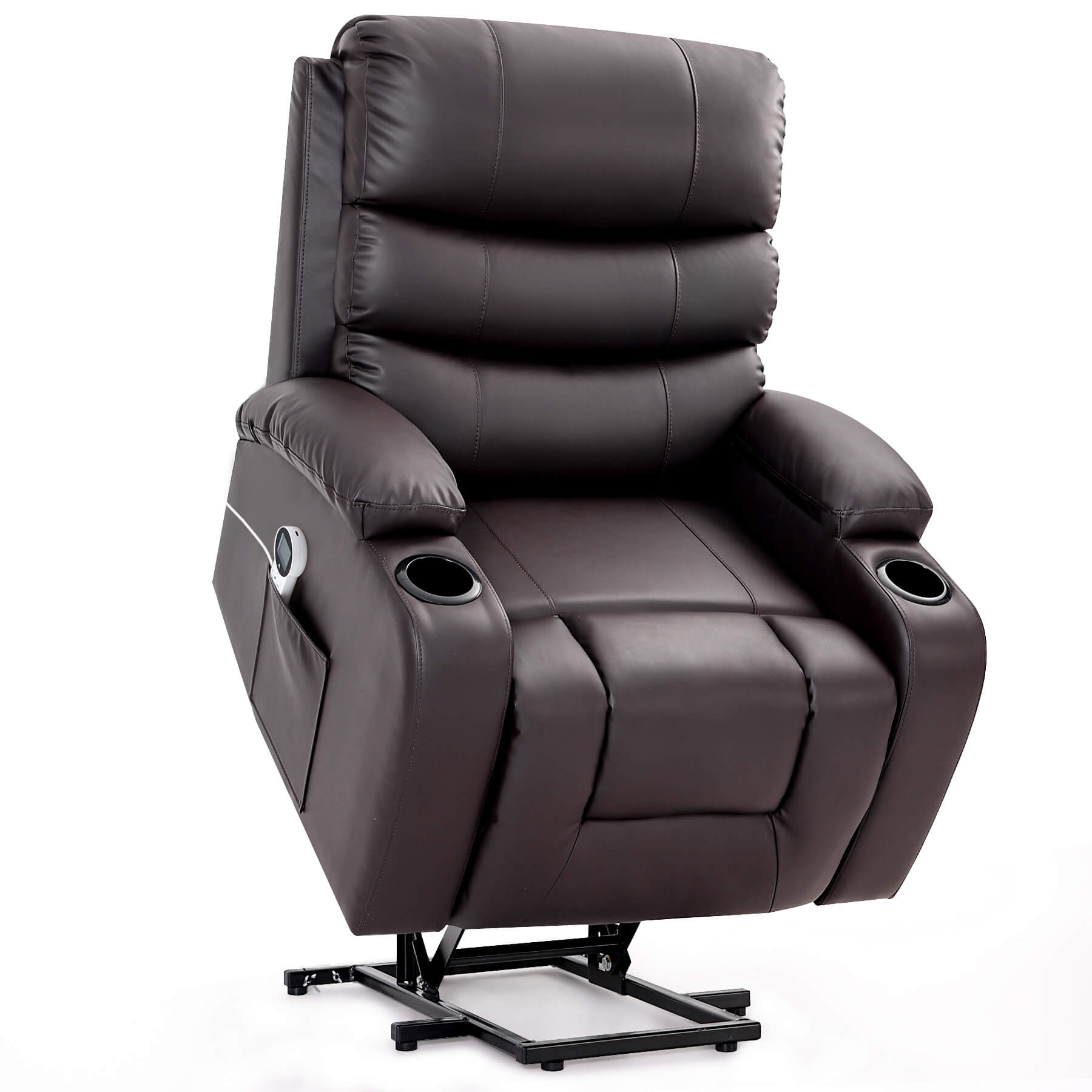 Homrest Power Lift Recliner Chair with Massage & Heat, Brown