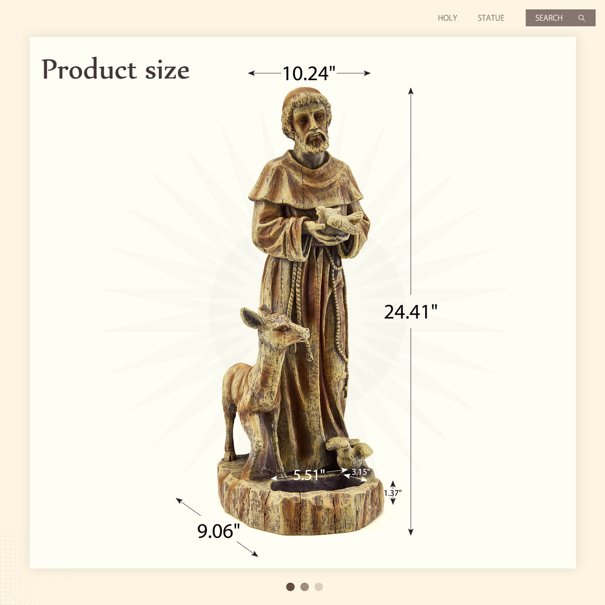 HOMREST St. Francis Religious Garden Decor Statue,nature's Nurturer With Bird Feeder
