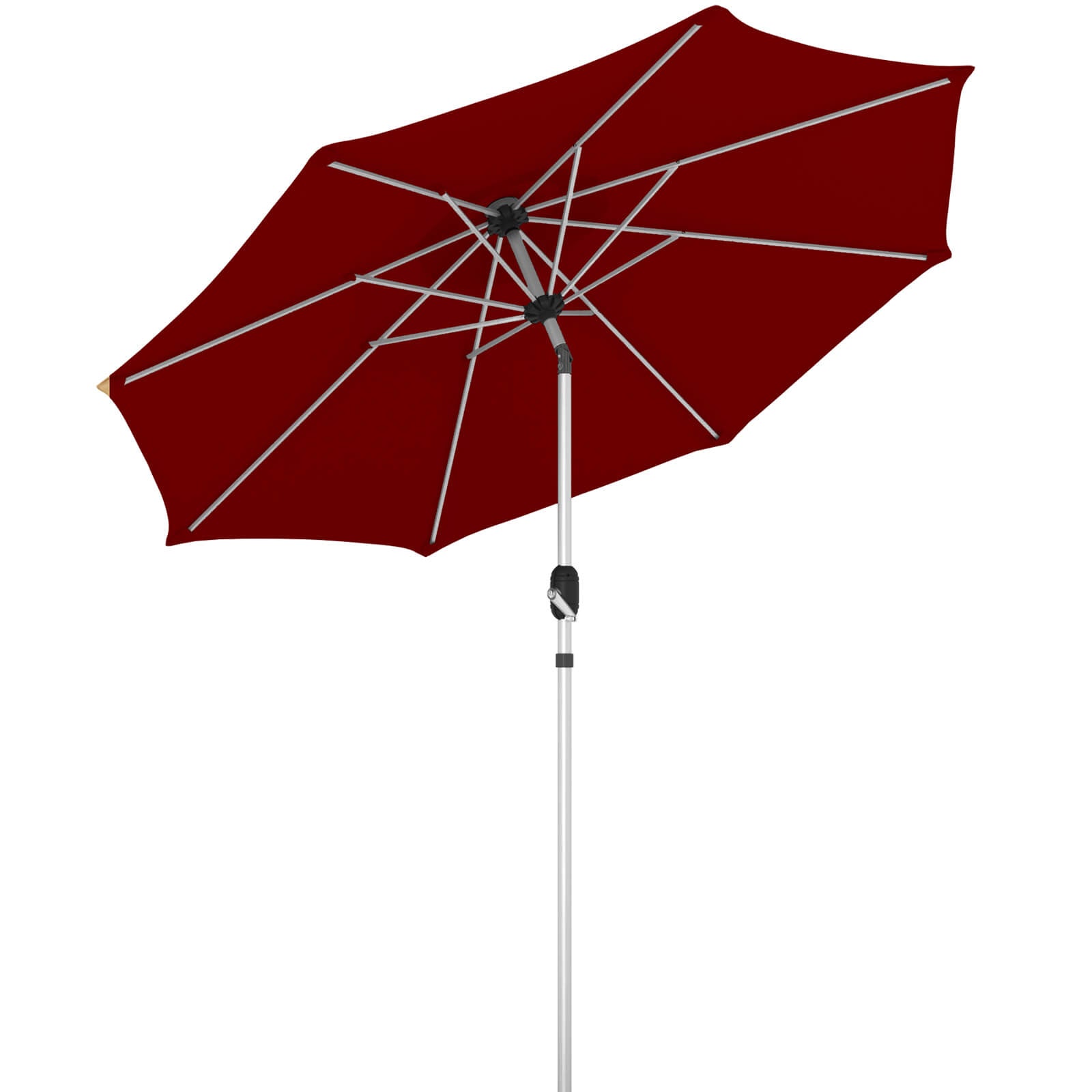Homrest 9FT Aluminum Patio Umbrella, Fade-Resistant with Push Tilt, 8 Sturdy Aluminum Ribs Burgundy