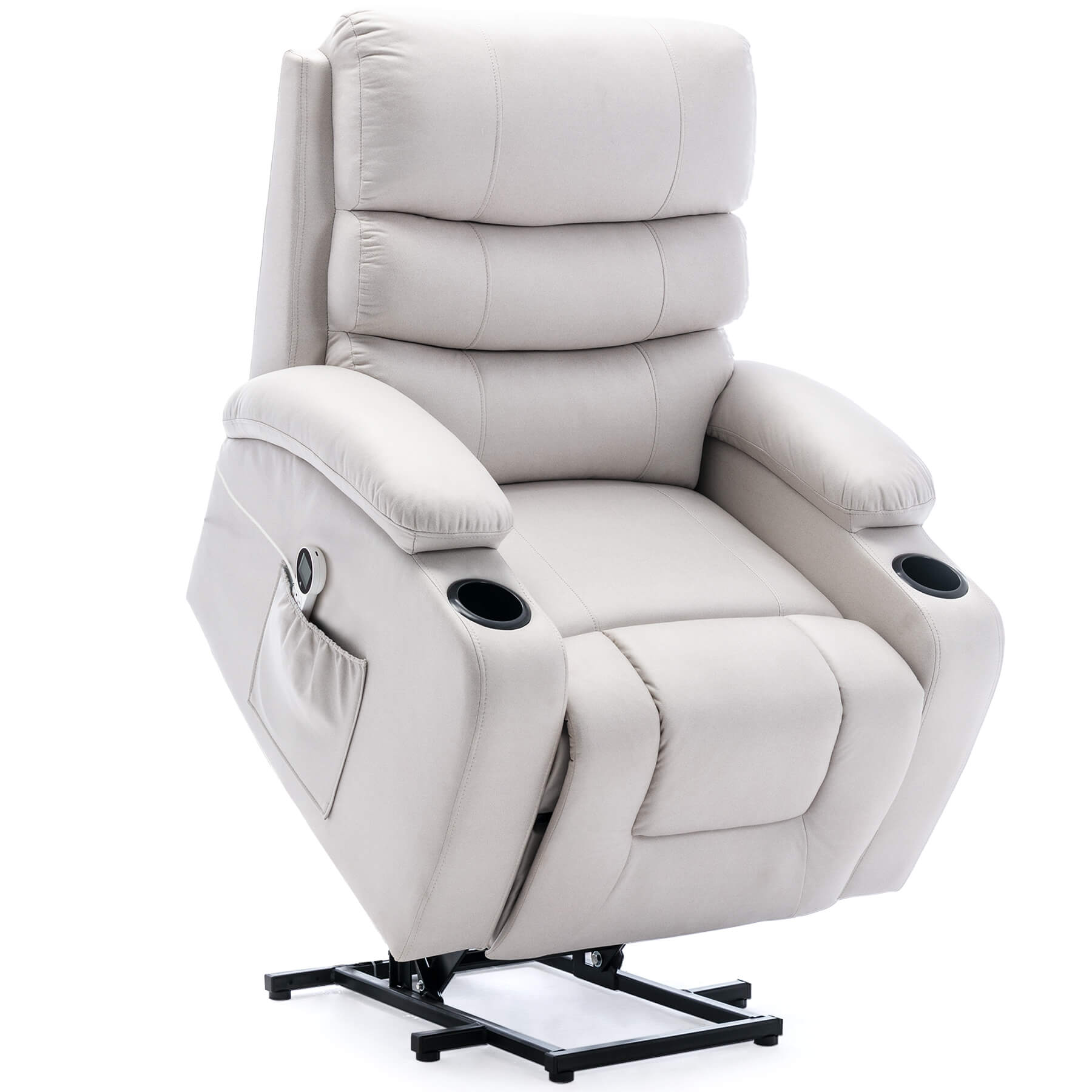 Homrest Power Lift Recliner Chair for Elderly with Massage & Heat, Beige White