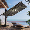 HOMREST 10 X 10 Outdoor Weather-resistant Umbrella with LED Lighting(Base Excluded) - Gray
