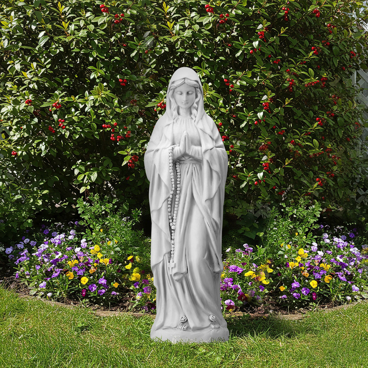 HOMREST 29.9" Virgin Mary Praying Statue Outdoor Garden Decor