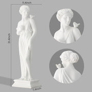 HOMREST Outdoor Garden Statue, 31.5-Inch Greek Nymph Sculpture in Roman Style, Elegant Goddess Figurine for Patio, Yard, Lawn & Porch Decor, Resin, Ivory