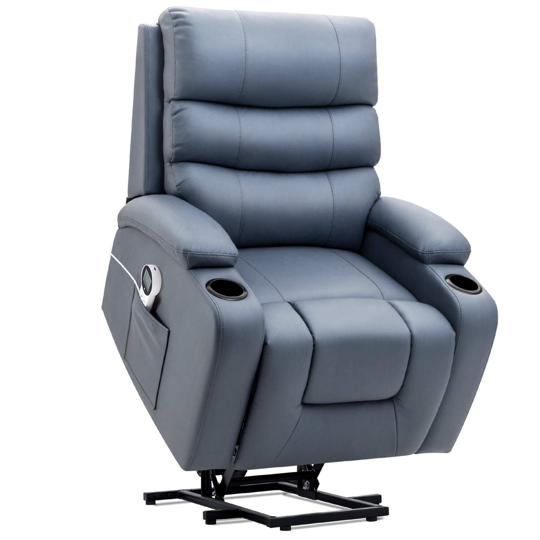 Homrest Power Lift Recliner Chair with Massage & Heat, Cup Holders & USB Port, Blue