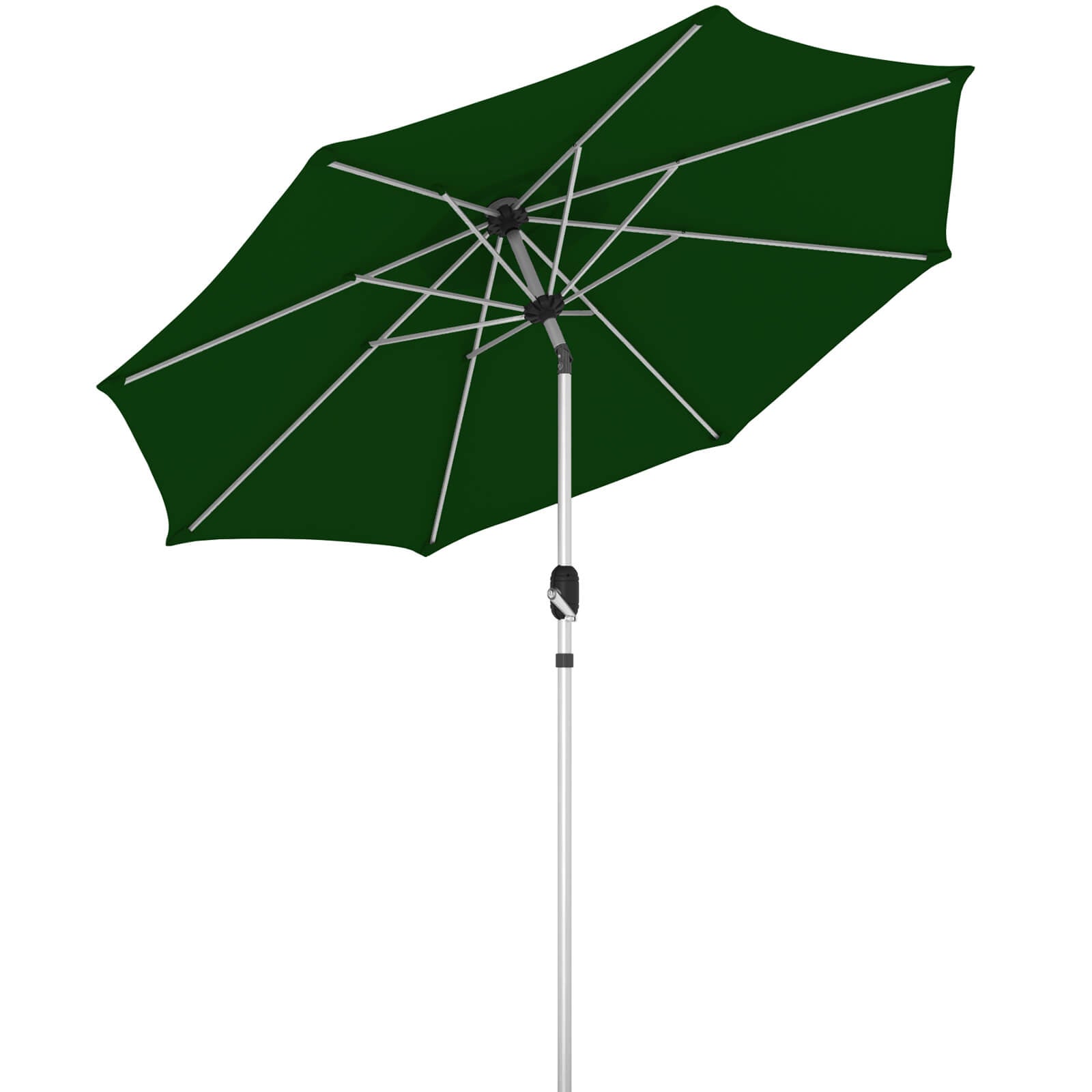 Homrest 9FT Aluminum Patio Umbrella, Fade-Resistant with Push Tilt, 8 Sturdy Aluminum Ribs ,Green