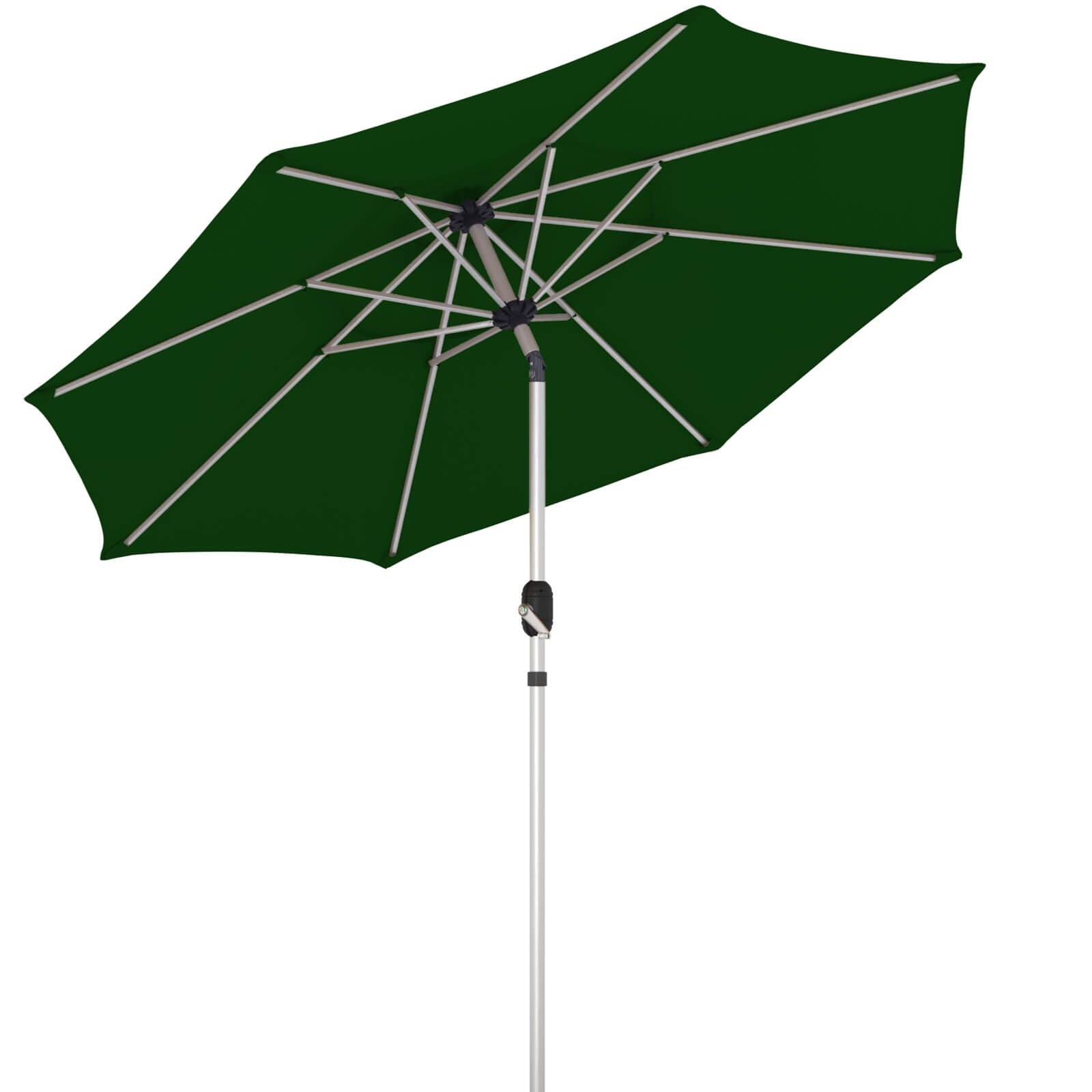 HOMREST 10FT 3-Tier Aluminum Outdoor Patio Umbrella with Push Button Tilt Function, Green