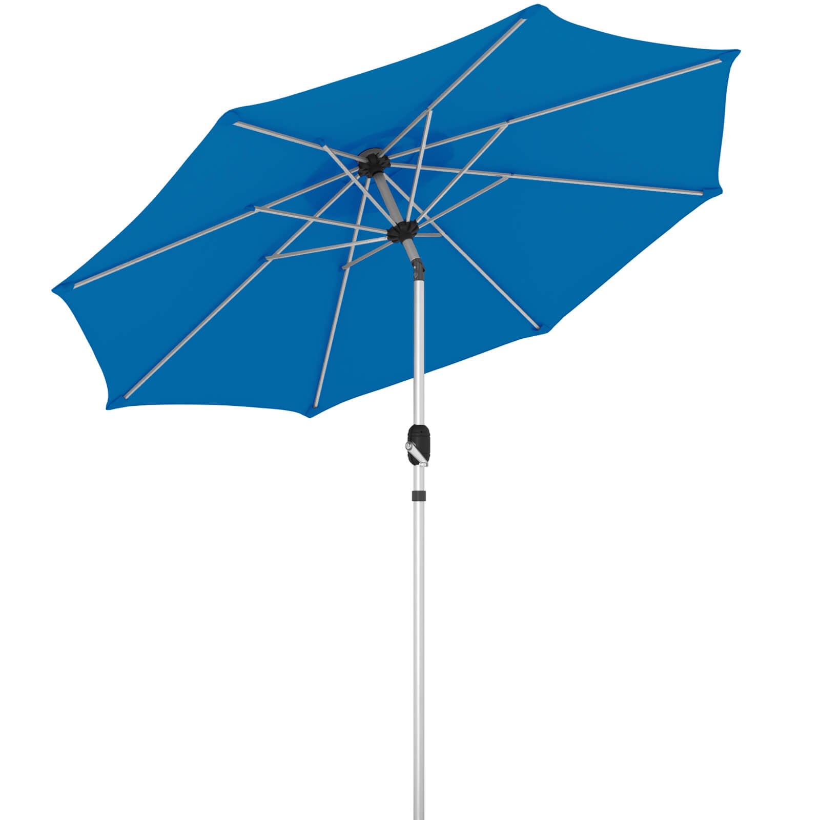 HOMREST 10FT Aluminum Outdoor Patio Umbrella with Push Button Tilt Function, Royal Blue