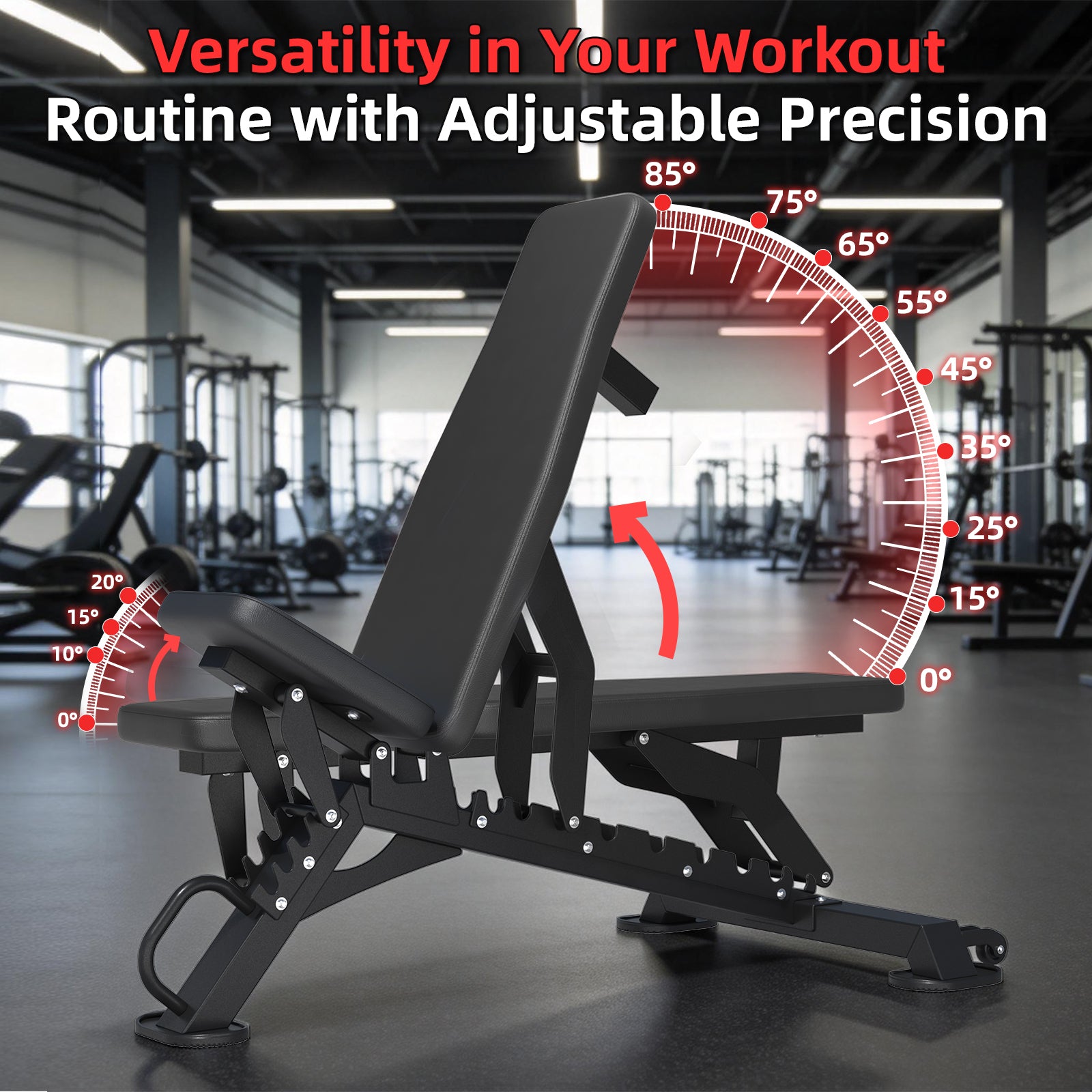HOMREST Weight Bench, Heavy Duty FID Adjustable Exercise Bench, 1000 lbs Capacity, 12 Positions, Steel Frame with Wheels, for Home Gym Workout Training
