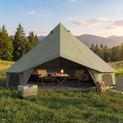 HOMREST Bell Tent for Family Camping, 9.8 FT Yurt Tent with Stove Jack, 4 Season Oxford Tents for Outdoor Party, Hot Tent Shelter Fits 3-4 People