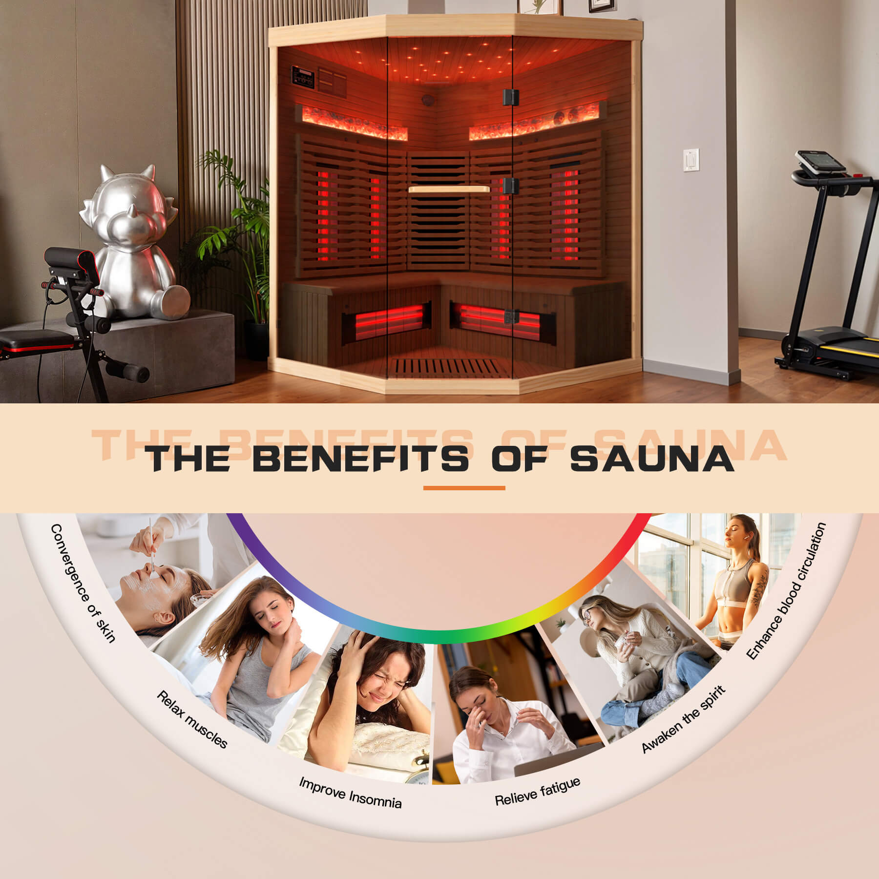 HOMREST Infrared Sauna 4 Person with Full Spectrum Heaters for Home or Gym