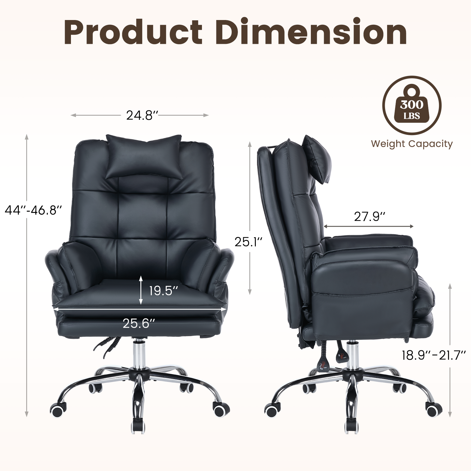 HOMREST Criss Cross Chair with Wheels, Big and Tall Velvet Office Chair Reversible Armrest and Wide Seat, Comfy, Black