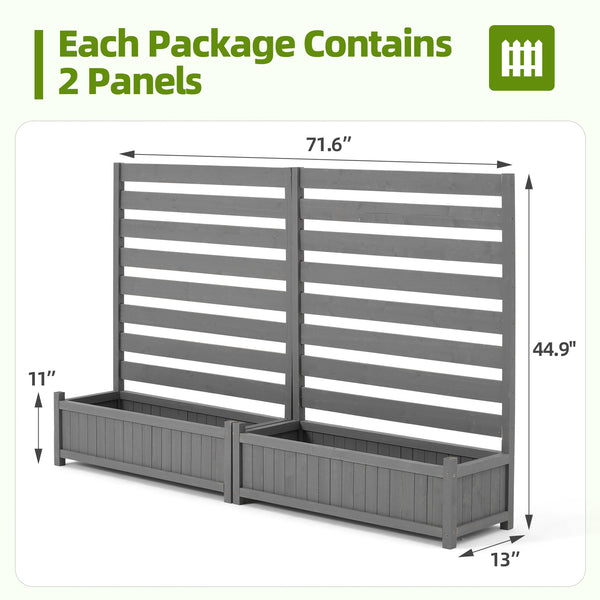 HOMREST 2-Pack No-Dig Privacy Fence Planter 36