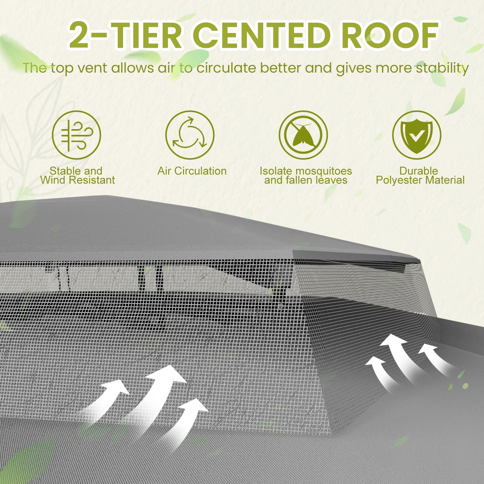 Outdoor Patio Gazebo 10'x13' with Double Curved Roofs, Heavy Duty Party Tent & Shelter, Mosquito Nettings and Privacy Screens patio canopy outdoor waterproof for Backyard, Garden, Lawn, Grey