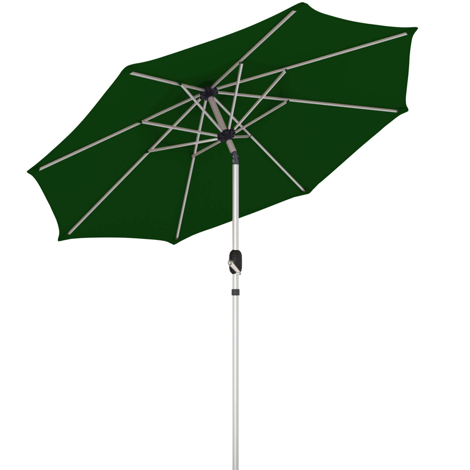 Homrest 9FT 3-Tier Aluminum Patio Umbrella, Fade-Resistant with Push Tilt, 8 Sturdy Aluminum Ribs,Green