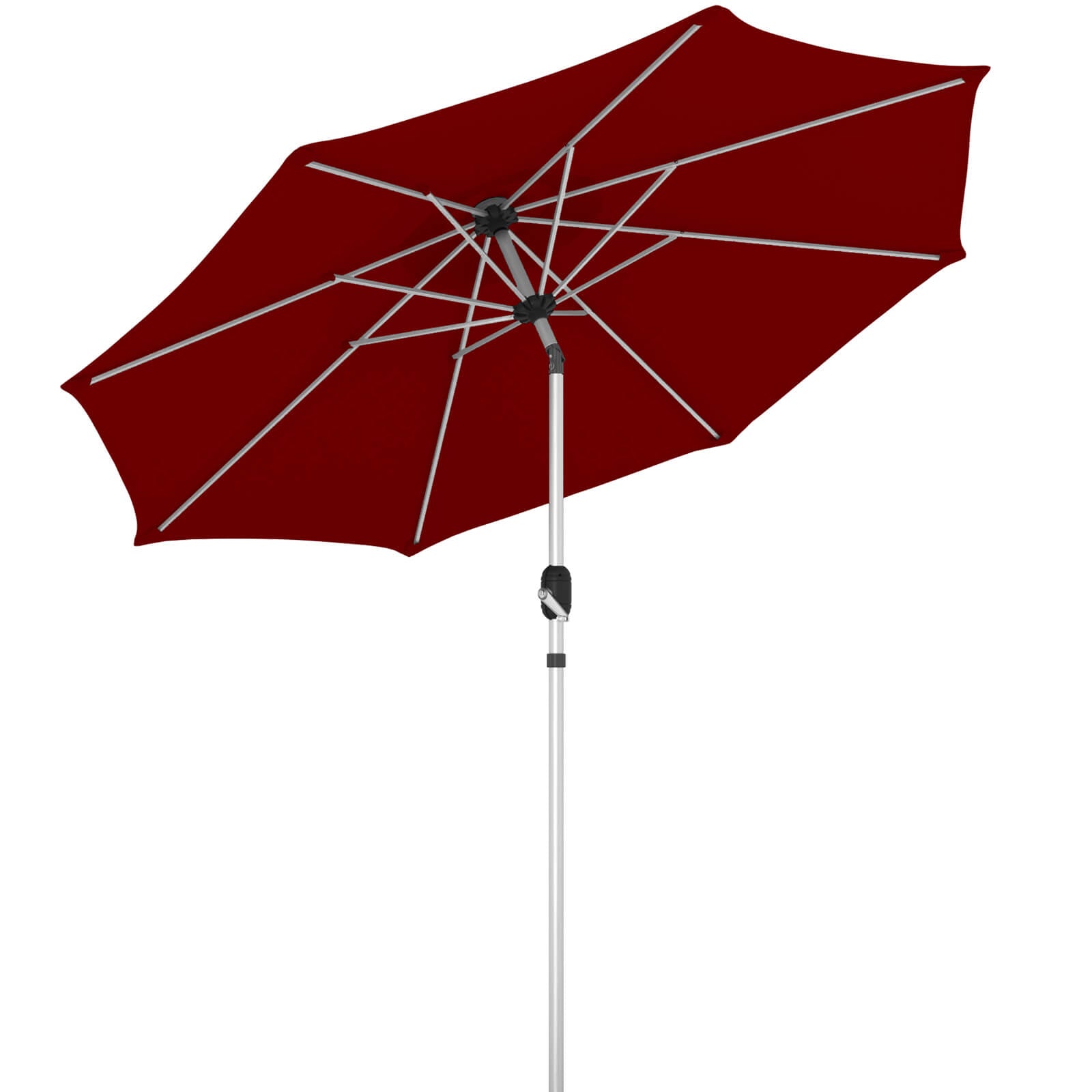 HOMREST 10FT Aluminum Outdoor Patio Umbrella with Push Button Tilt Function, Burgundy