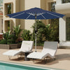 HOMREST 10FT Aluminum Outdoor Patio Umbrella with Push Button Tilt Function, Navy Blue