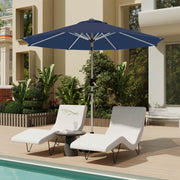 Homrest 9FT Aluminum Patio Umbrella, Fade-Resistant with Push Tilt, 8 Sturdy Aluminum Ribs Navy Blue