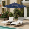 Homrest 9FT 3-Tier Aluminum Patio Umbrella, Fade-Resistant with Push Tilt, 8 Sturdy Aluminum Ribs,Navy Blue