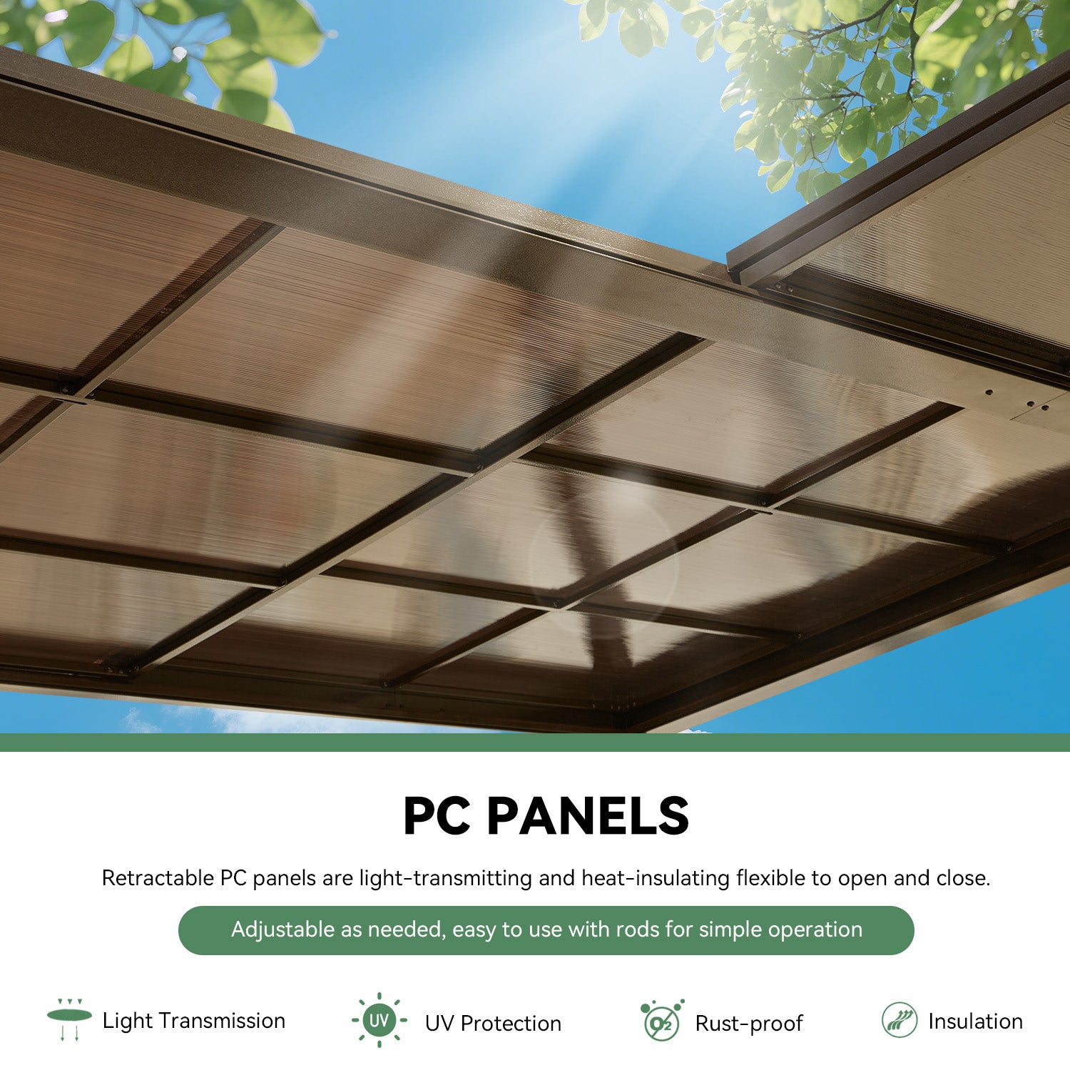 HOMREST 12' x 20' Lean to Gazebo, Heavy Duty Patio Gazebo with Adjustable Polycarbonate Roof, Hardtop Wall Mounted Gazebo with Metal Frame, Outdoor Pergola for Deck, Porch, Garden, Backyard