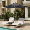 Homrest 9FT 3-Tier Aluminum Patio Umbrella, Fade-Resistant with Push Tilt, 8 Sturdy Aluminum Ribs,Grey