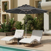 HOMREST 10FT 3-Tier Aluminum Outdoor Patio Umbrella with Push Button Tilt Function, Grey