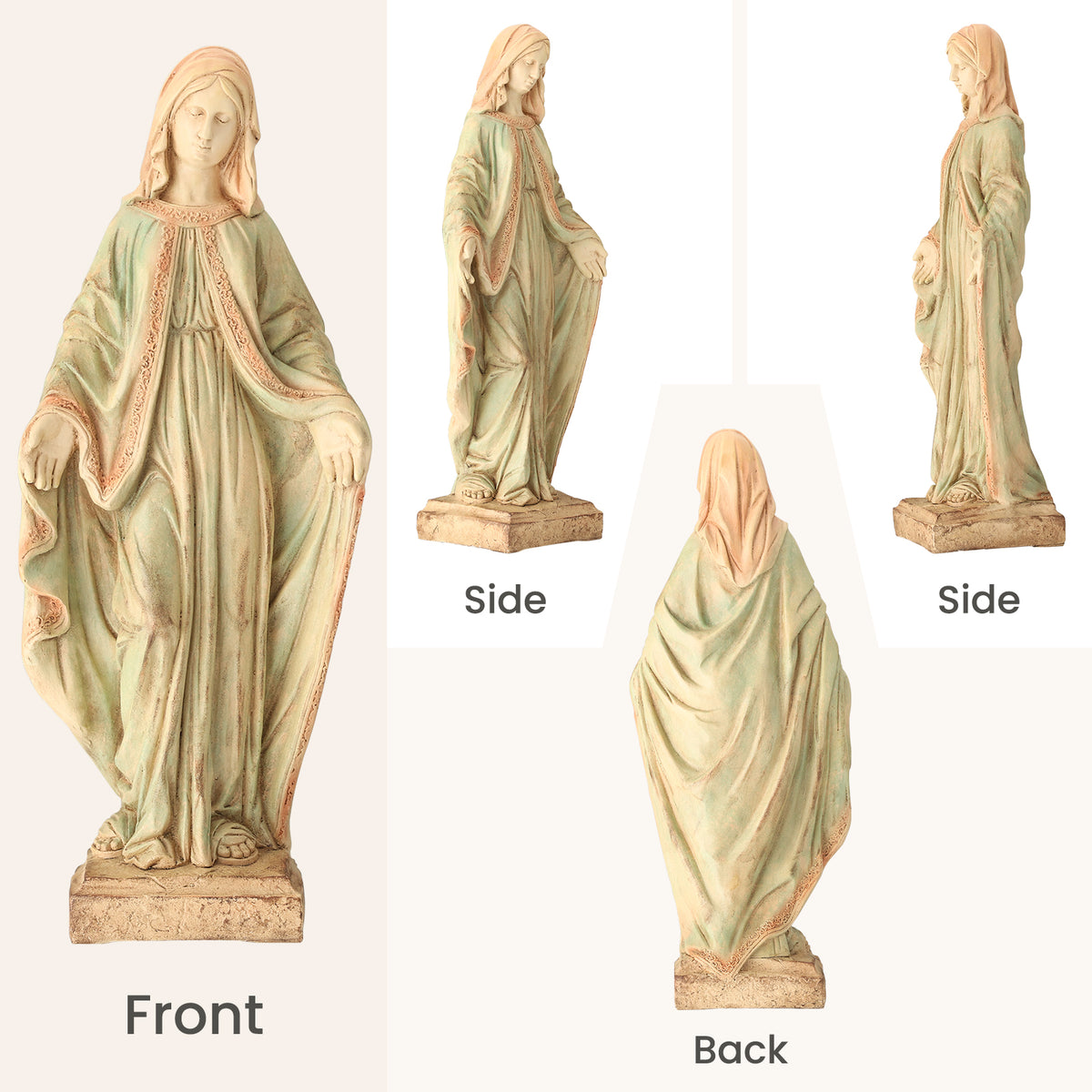 HOMREST Virgin Mary Garden Statue Outdoor 31.5” – Large Praying Holy Madonna Resin Sculpture, Blessed Mother of God Catholic Saint Yard & Lawn Religious Decor