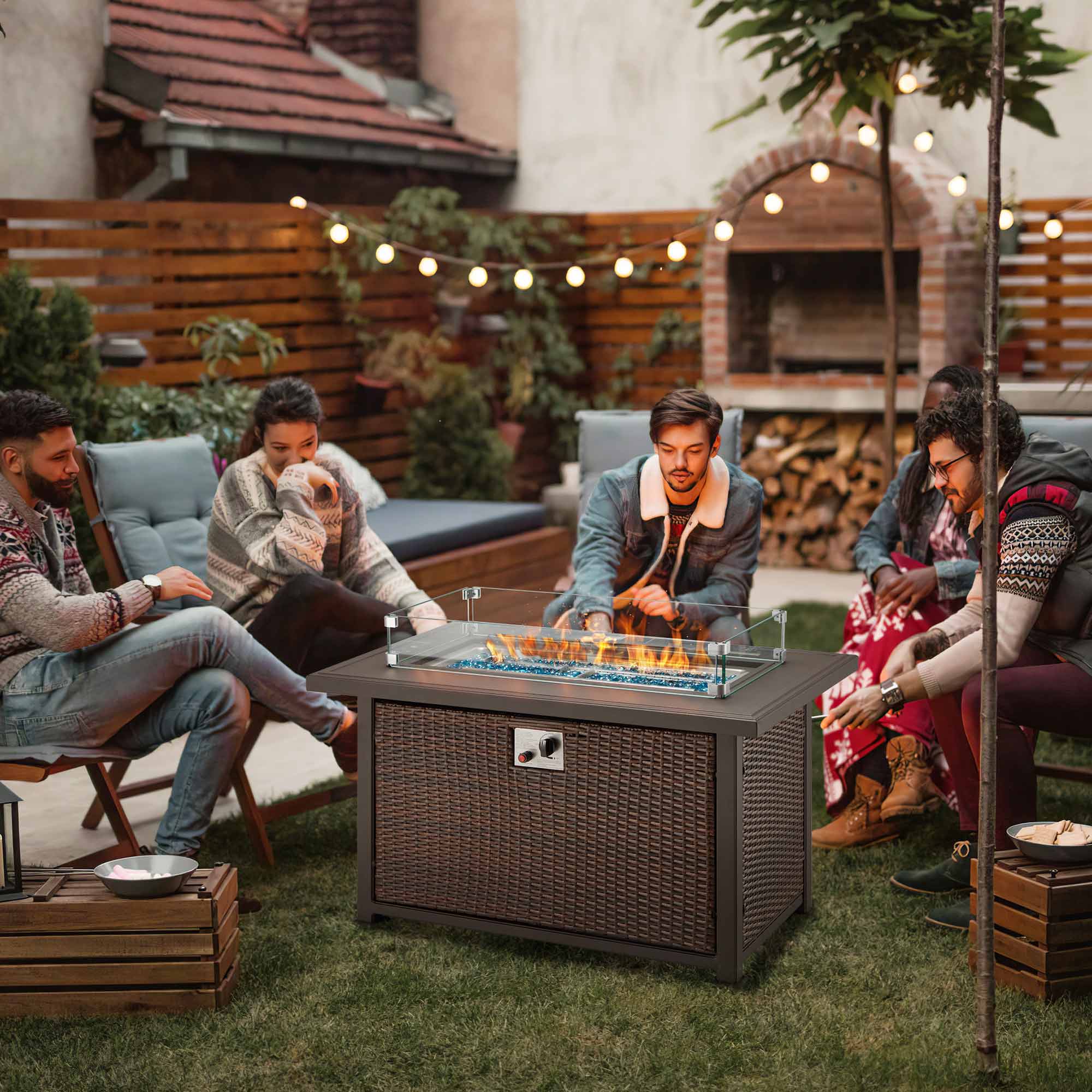 Our outdoor fire pit table is designed for party, camping and decoration. |Homrest furniture